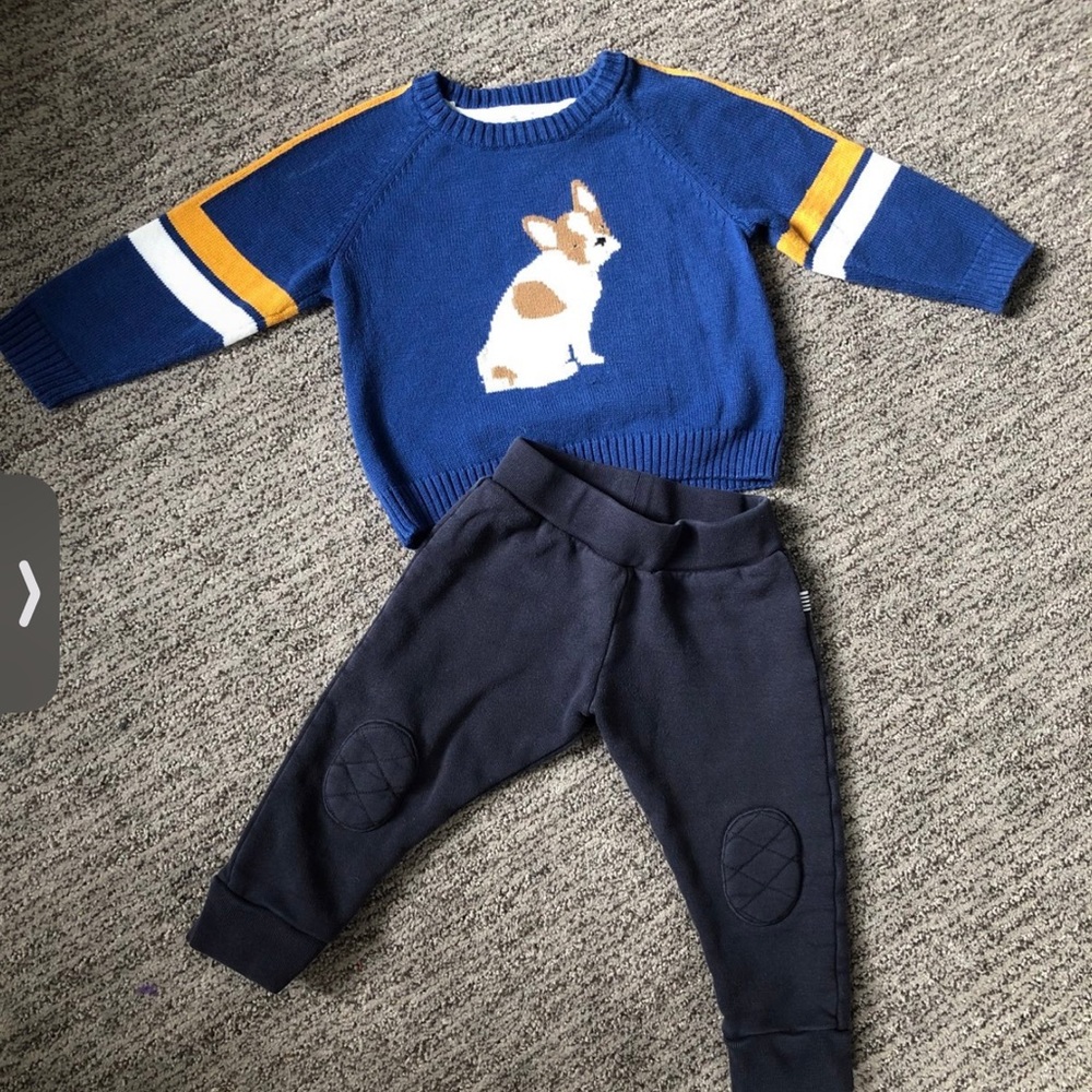 Petit bateau cotton sweatpants & Janie jack sweater